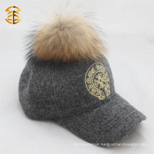Promotional Custom Embroidery Baseball Cap Sports Cap Fur Poms Hat And Cap